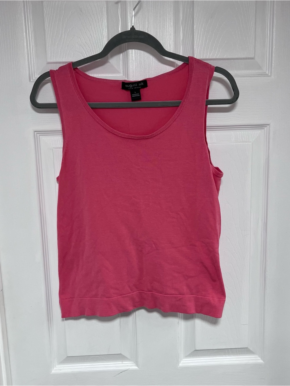 August Silk Bright Pink Scoop Neck Tank Top Size L